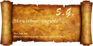 Streicher Gergő névjegykártya